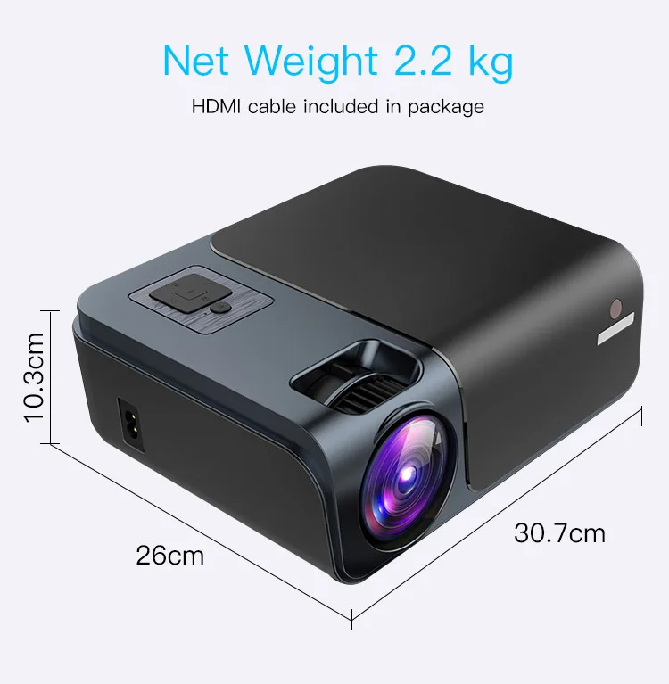 Wireless Native 1920 x 1080P Higher Brightness Android Projector HiFi Stereo Speaker 10000lumens Full HD LED Mini Projector