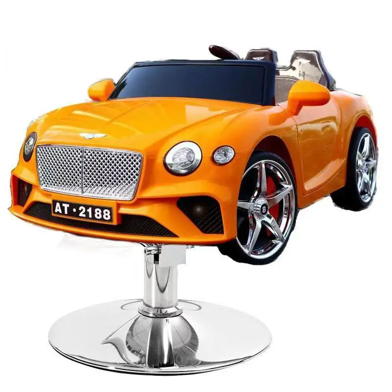 2024 Hot selling kid Barber Chair  Black Unique italian design with car on the top  for Hair Salon Haircut chair barber Chairs