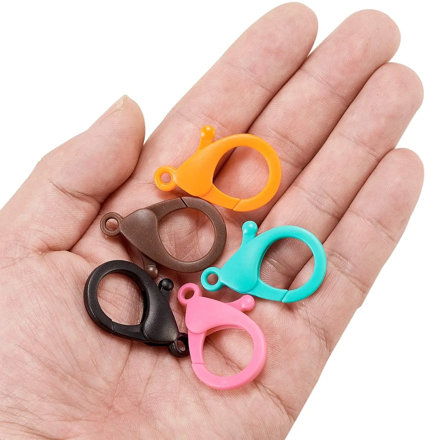 Multicolor Hard Plastic Clips Plastic Lobster Claw Clasps Snap Hooks Lanyard Hooks Fasteners Keychain Key Ring Toy Chain Clasp