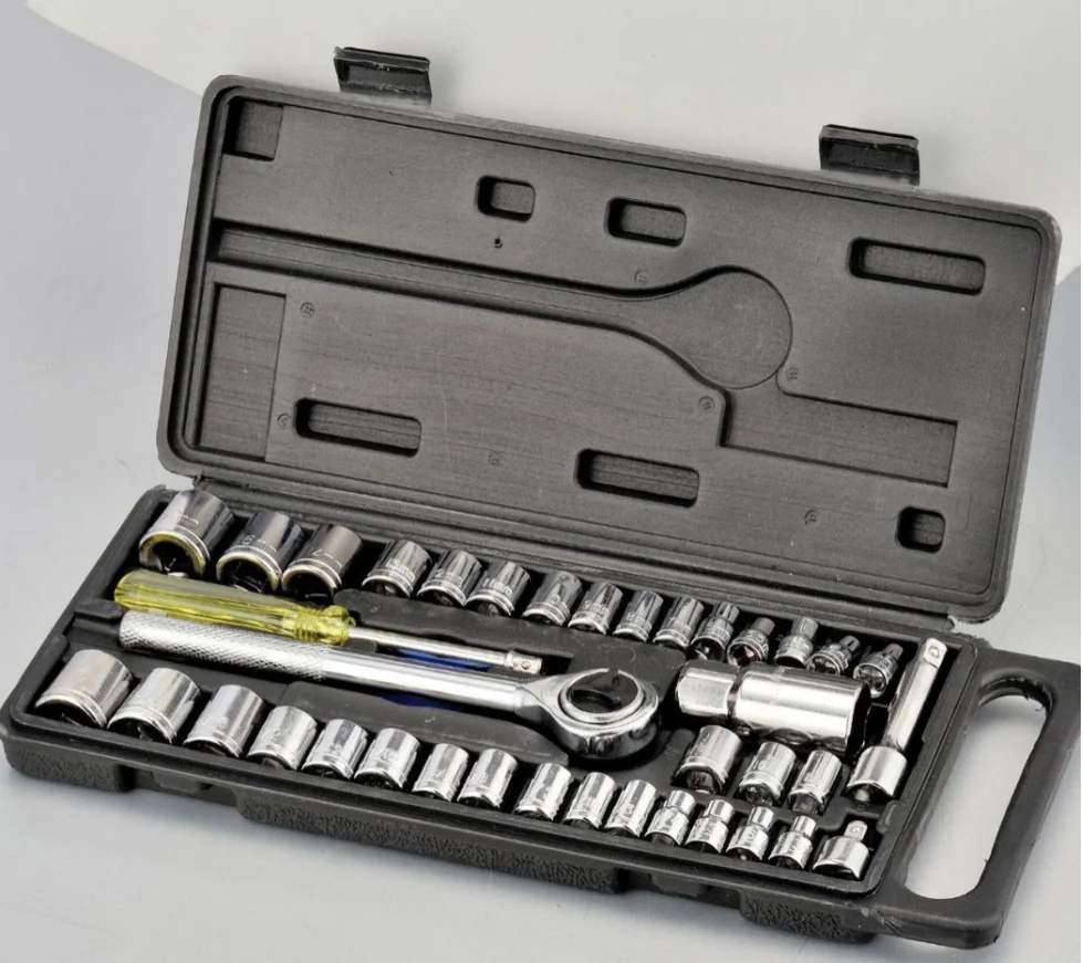 Material benefit Garage  Motor van  Bike Maintenance kit 40 sleeve ratchet wrench auto repair machine  household tools