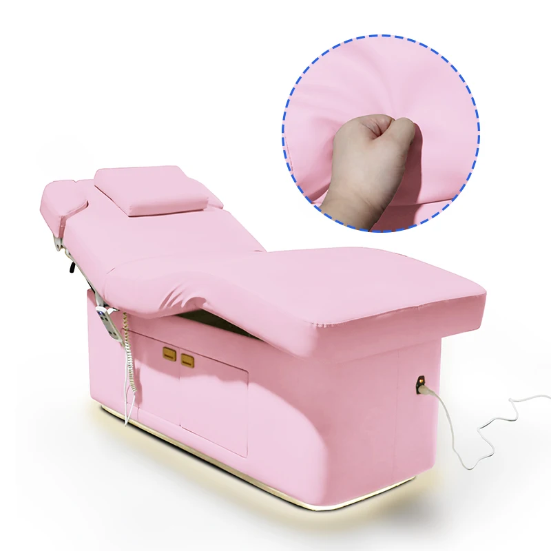 Massage Bed Durable Facial Table Bed with Cabinet Luxury Salon Equipment with Heat Sap Bed Massage Table