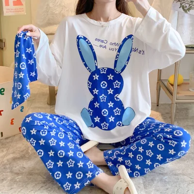 Оптовая продажа длинная одежда для сна ночные костюмы Piyama Lucu Daster Wanita Baju Tidur Корейская Милая Пижама Дамская пижама женщин