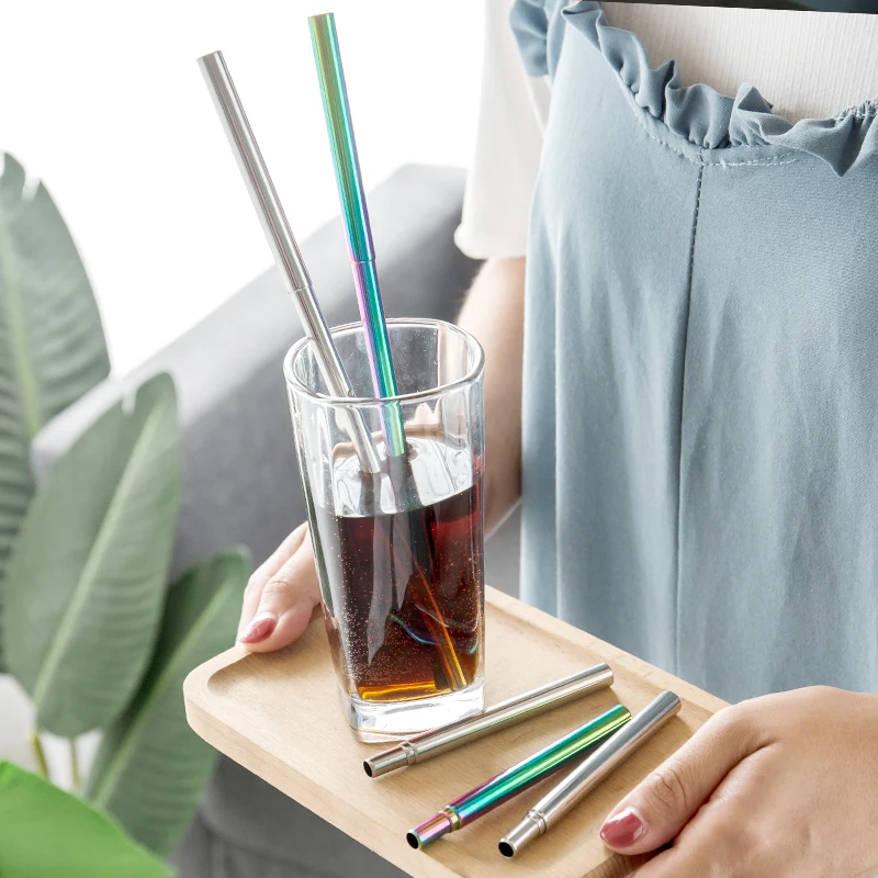 Stainless steel 18/8 straw Reusable Drinking Straw Metal folding straw