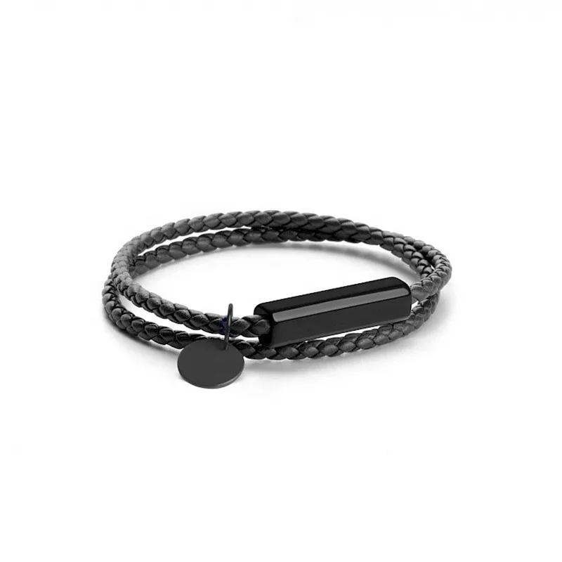 Sini Jewelry 2020 Hot Selling fashion lovers leather bracelet double leather rope magnet clasps engraved logo leather bracelet