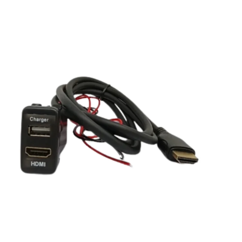 12V Dual Usb Blue Led Car Boat Marine Socket Electric Vehicle Usb Quick Charge Socket With Hdmi Adapter