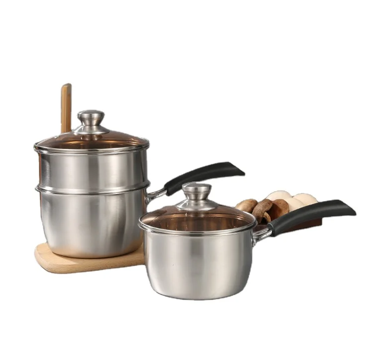 Hot sale Popular stainless steel 2-layer steamer Pan steamer pot Hot Pot utensils fast heated edible Boil milk pan