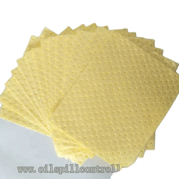 Yellow Chemical Absorbent Pads for spill control