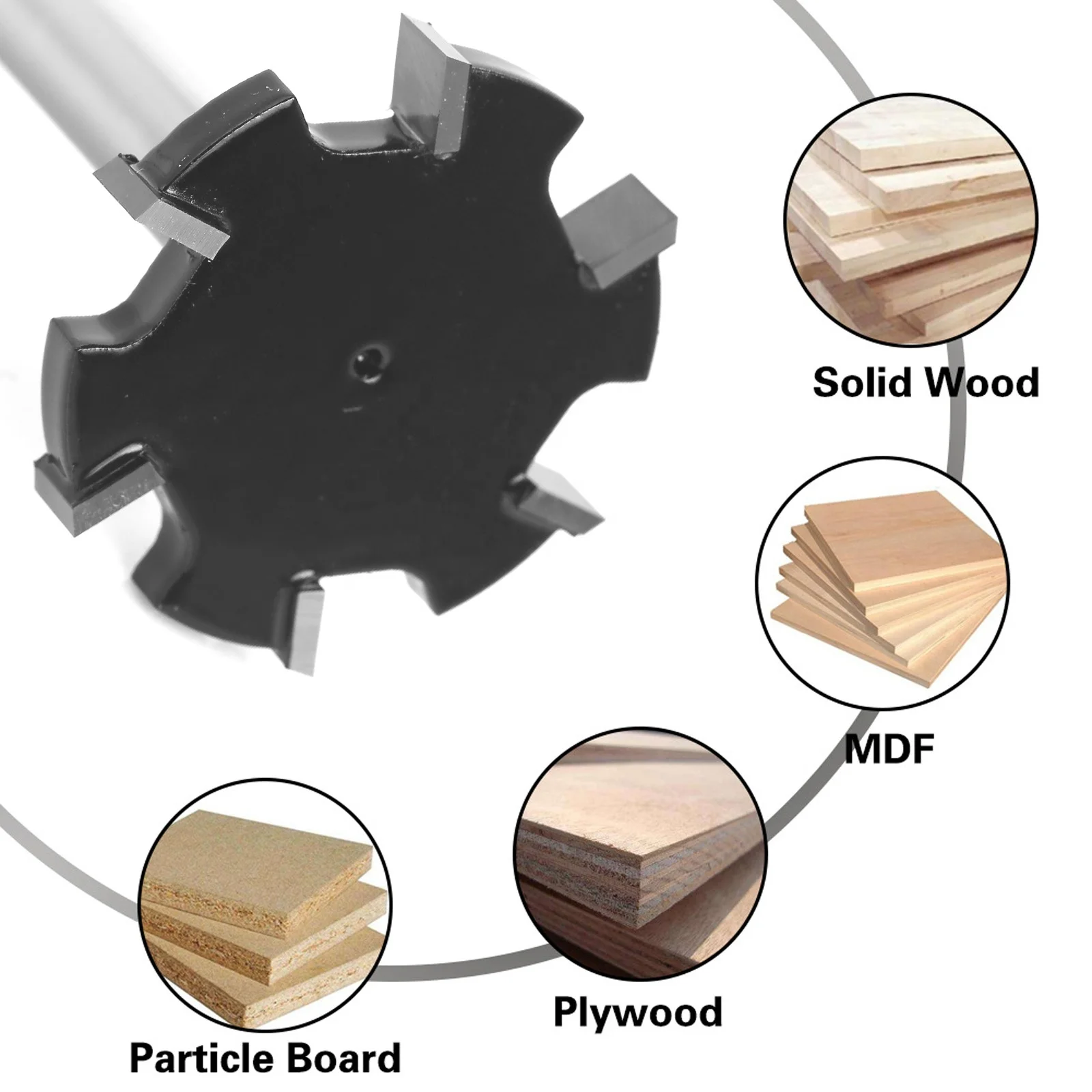 Spoilboard Surfacing Router Bits 12mm Shank,Planer Bits with Carbide Tipped 6 Flute, 52mm Cut Dia.Slab Flattening
