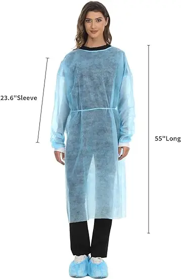 Colors Breathable Blue Coat 2 Pockets Medical Isolation Gowns Disposable  Lab Coat For Adults