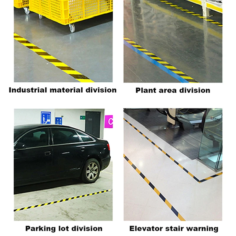 Custom PVC Floor Marking Caution Hazard Lane Safety Warning Esd Adhesive Tape For Industry Ground Sticker Packaging sealing Tape