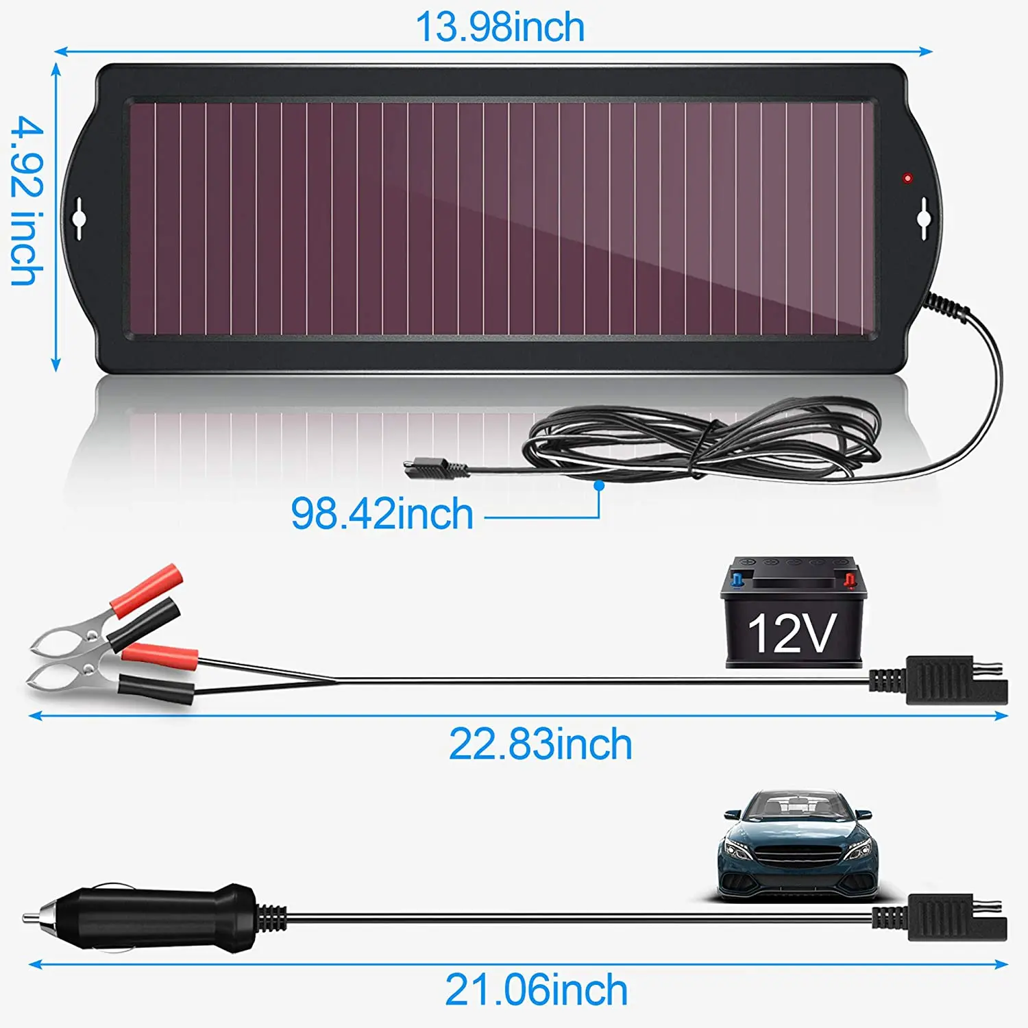 Customizable Portable Mini 2.5W Amorphous Silicon Solar Panel Trickle Charger Maintainer For battery