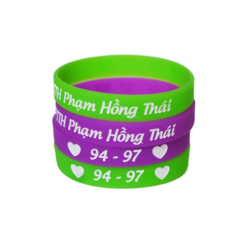 No Minimum Order Rubber Bracelets Wrist Bands Custom Logo Environmentally Friendly Silicone Wristbands Bracelet With a Message