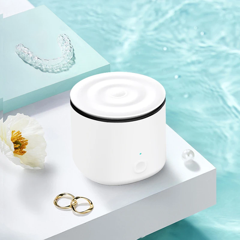 Personal Travel Compact Small Mini Ultrasonic UV Cleaner Bath for Leather Smart Watch Bands Earphone Phone Case Coins Keys Caps