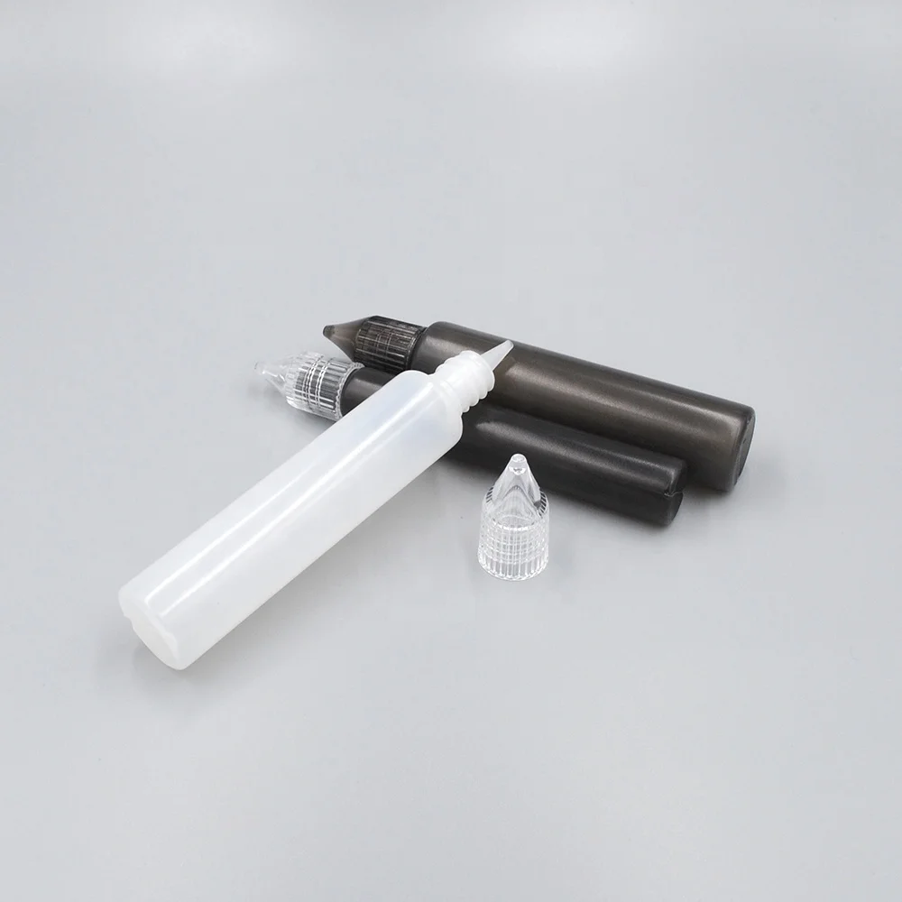 Plastic  PE Thin Squeeze Dropper Bottle Pen Dropper Bottle for Lube Liquid Screw Cap 15ml 30ml