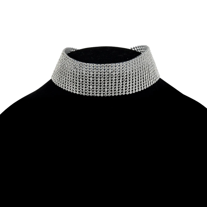 Fashion Women Full Diamond Crystal Rhinestone Choker Necklace Wedding Jewelry