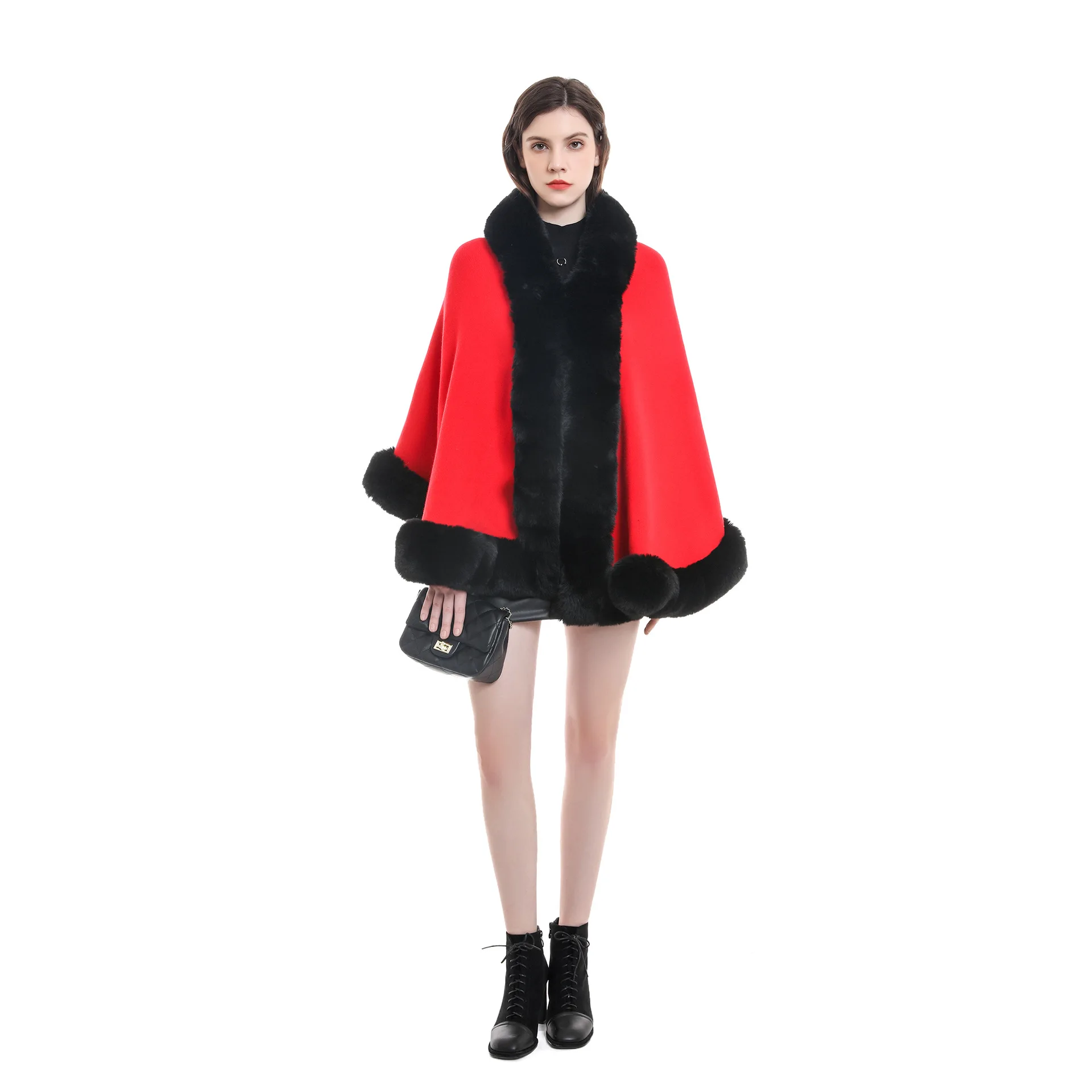 Winter Short Style Faux Fox Fur Shawl Women Collar Wrap Stole Scarves