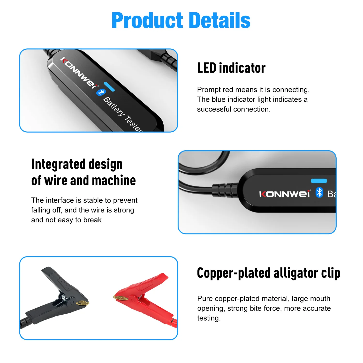 Hot sell 6V 12V Smart Bluetooth batteries capacity tester bluetooth wireless 12 volt battery monitor