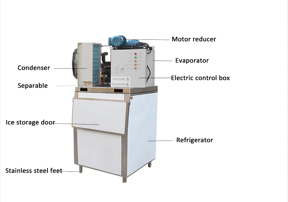 mini flake ice machine for fish seafood 1t 2t 3t