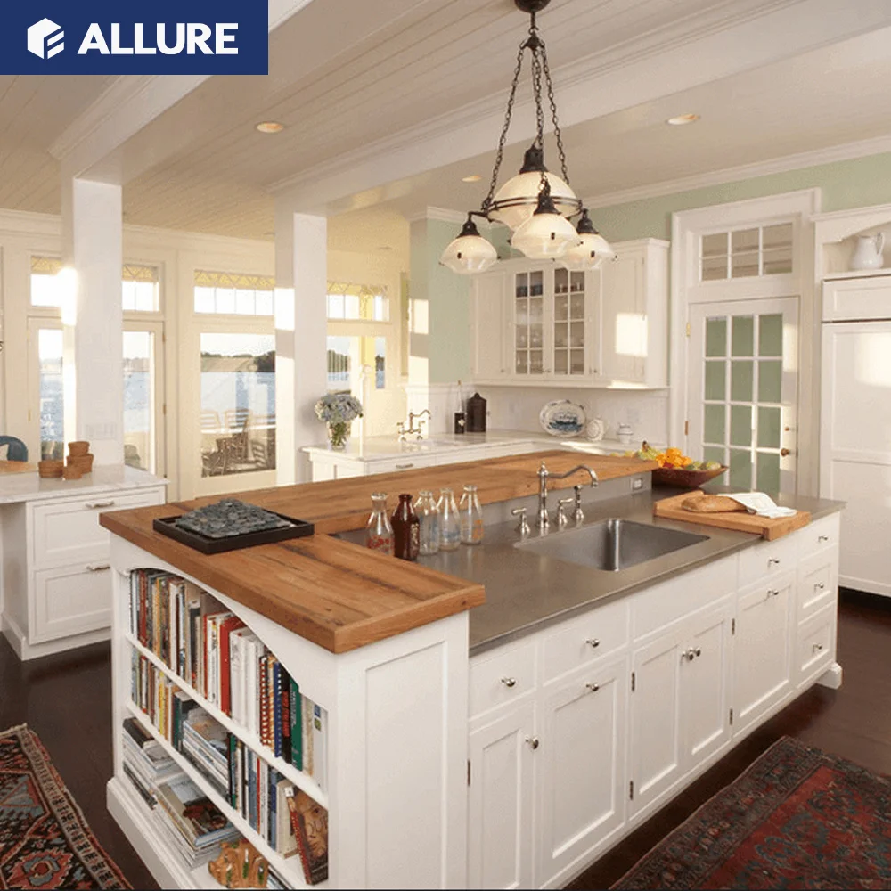Allure White Ash American Solid Wood Oak Kitchen Cabinets with Wall Cabinet