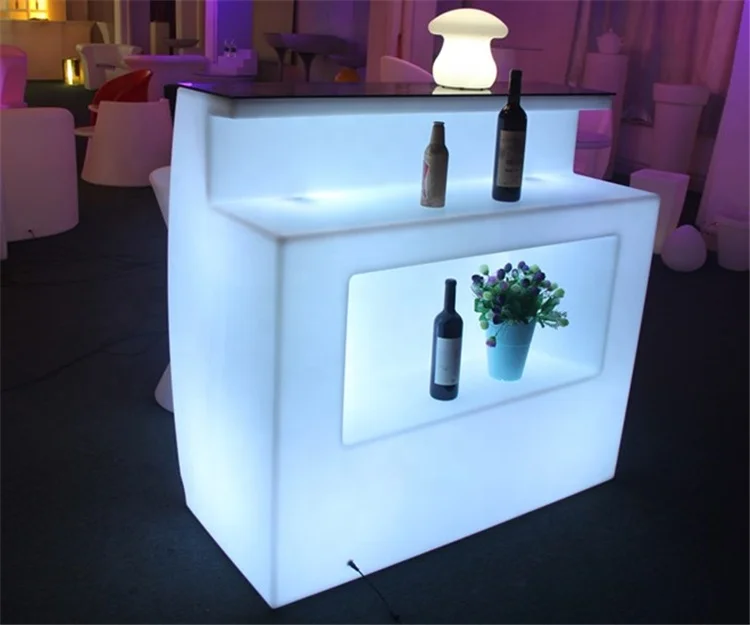 Design mini hotel bar counter bar furniture rechargeable lighted bar counter