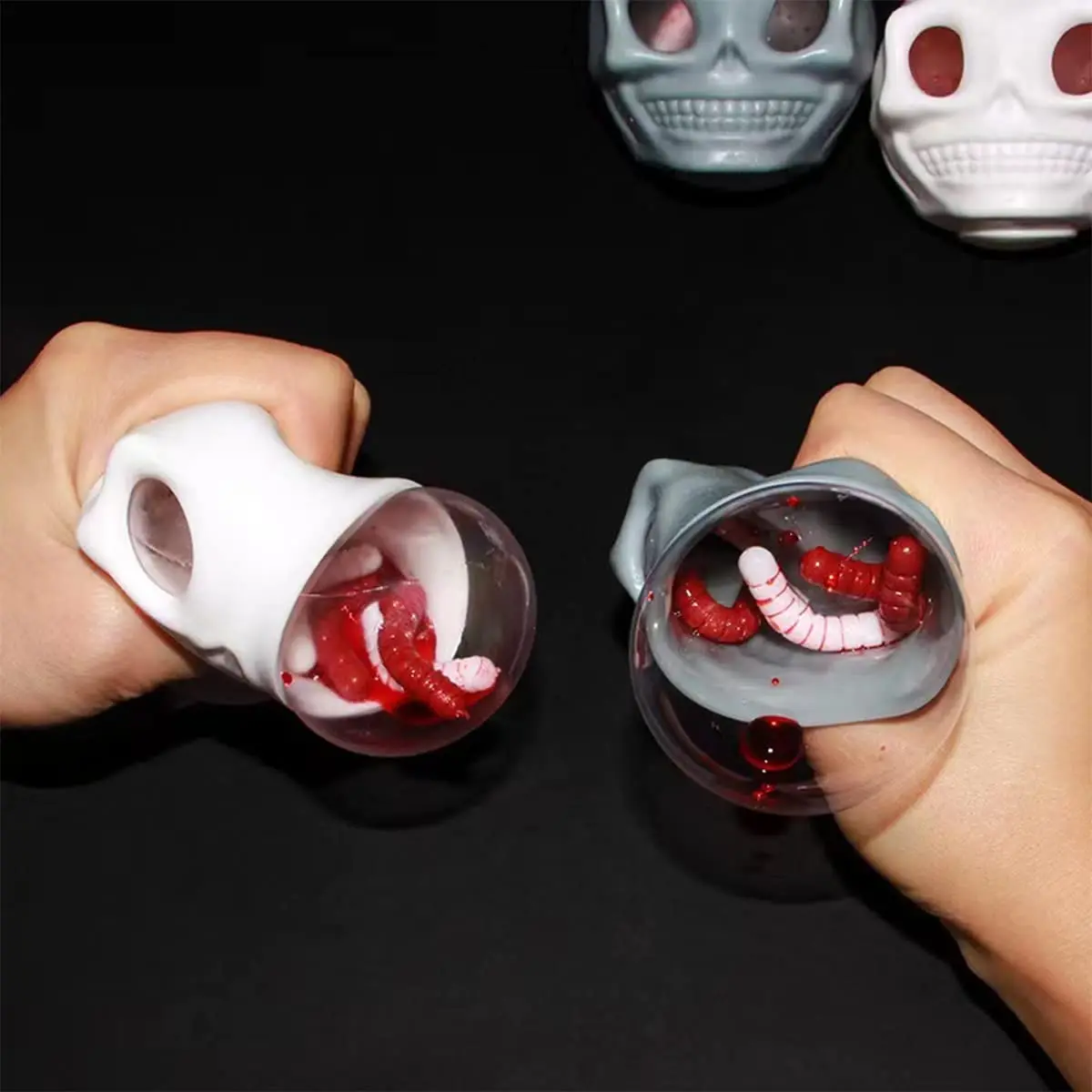 Skull Monster Gothic Fidget Toys, Skull Squeeze Balls for Adults Horror, Squishies Skull Stress Relief Toy