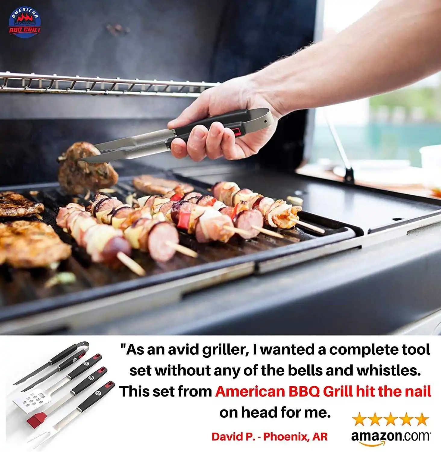 Premium outdoor grilling accessories heavy duty bbq tools kit set for barbecue