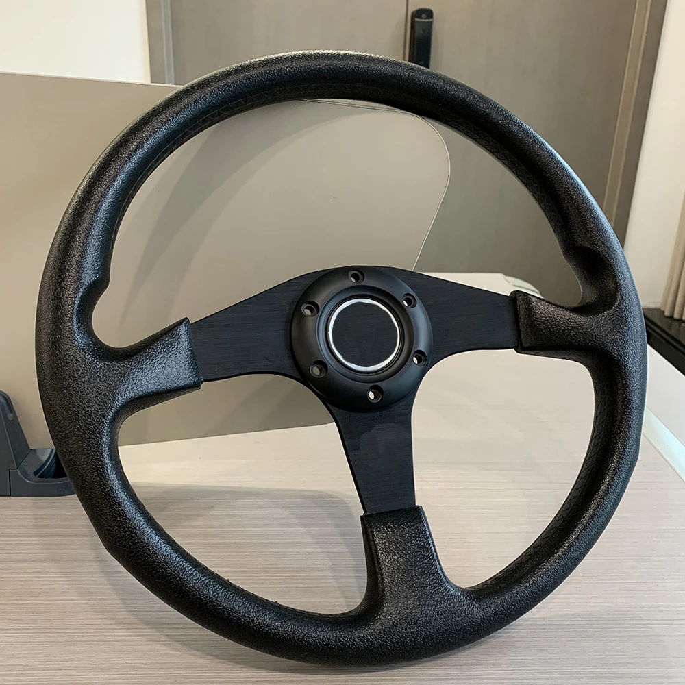 TIYPEOR Universal 350MM Sports Racing Aluminum PU Steering Wheel Suitable for Sightseeing Cars and Golf Cars
