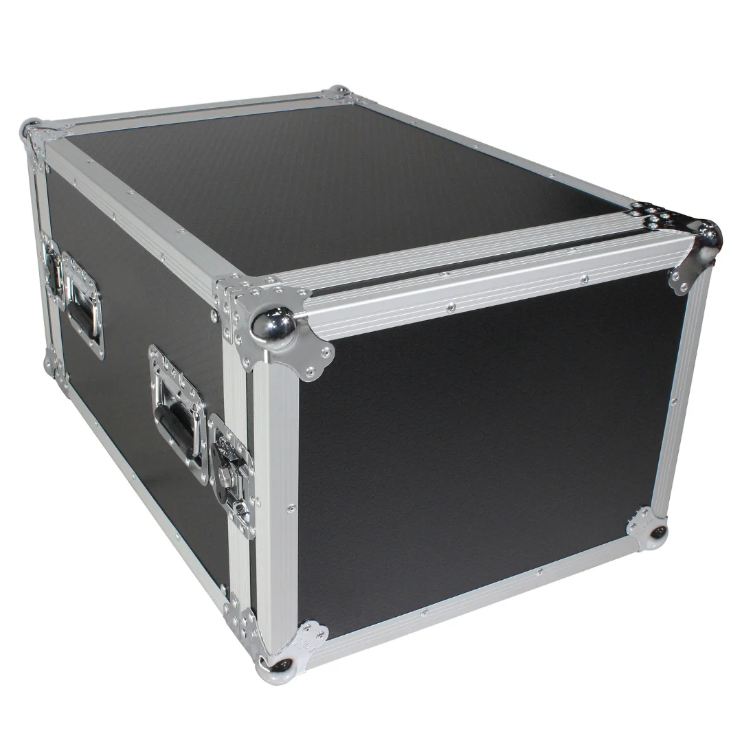 Factory Supply Customize Aluminum Flight Case 8U Space Rack Mount ATA Flight Case 24 Inch Depth with 4 handles