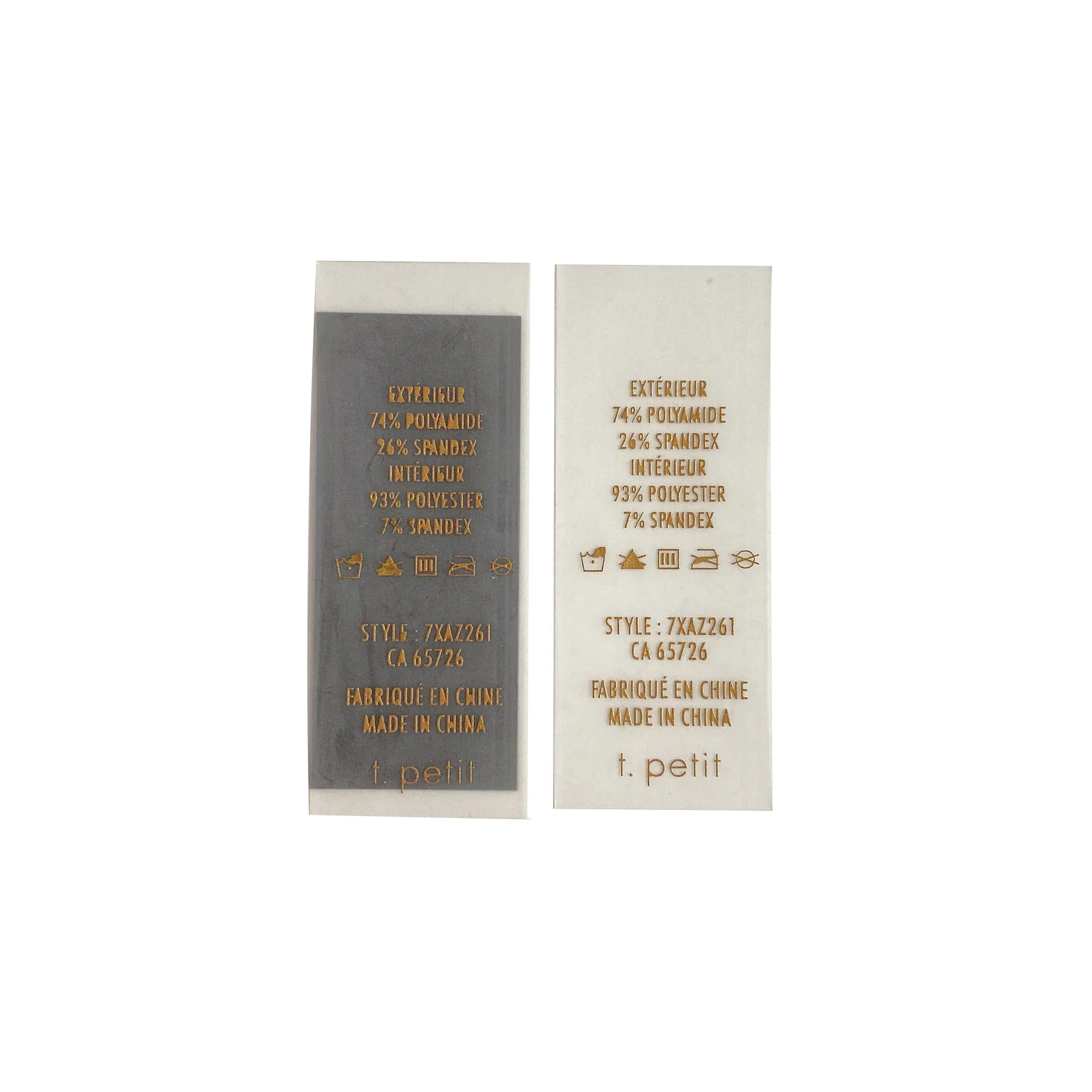 Printed TPU Clothing Care Label and Wash Clothing Label