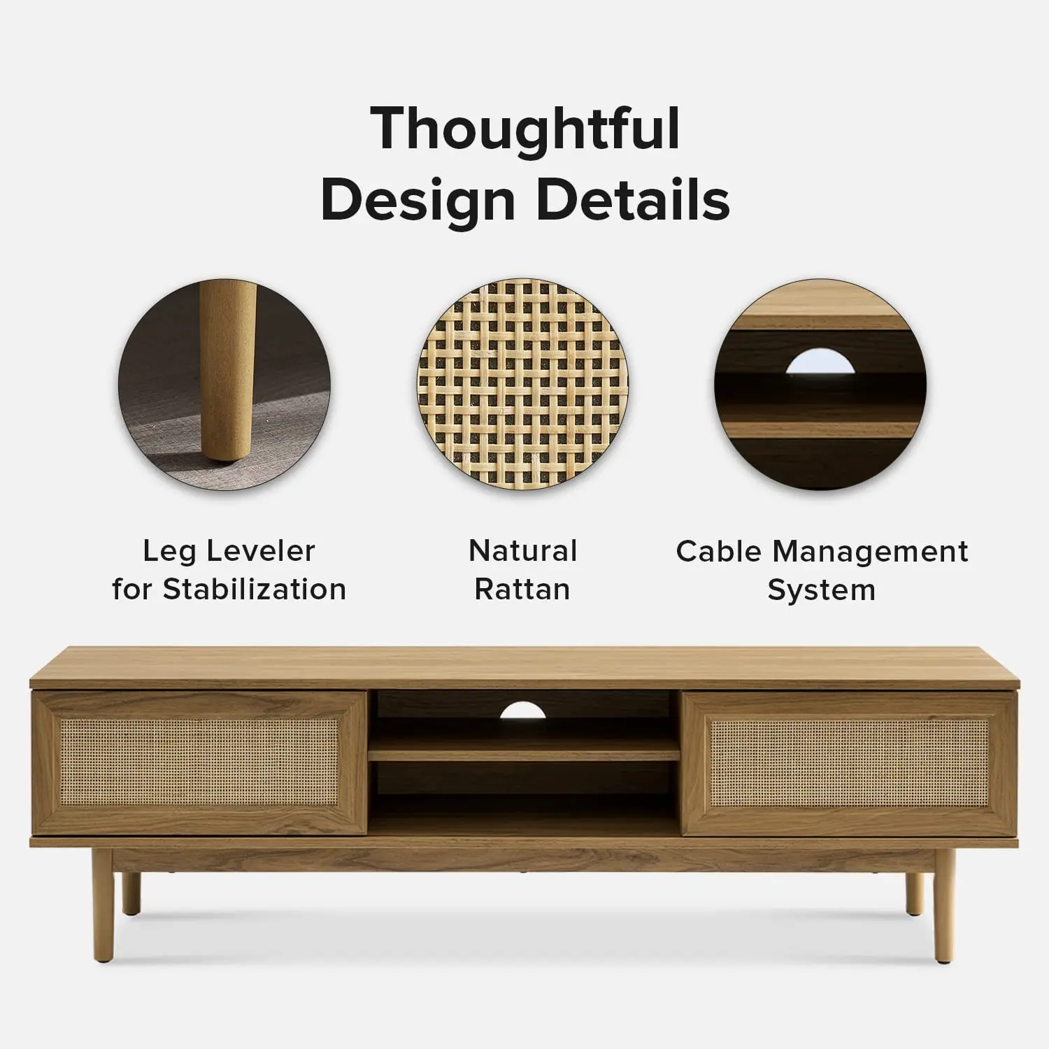 living room smart design Media Console for Apartmentwith Sliding Barn Door tv rattan cabinet