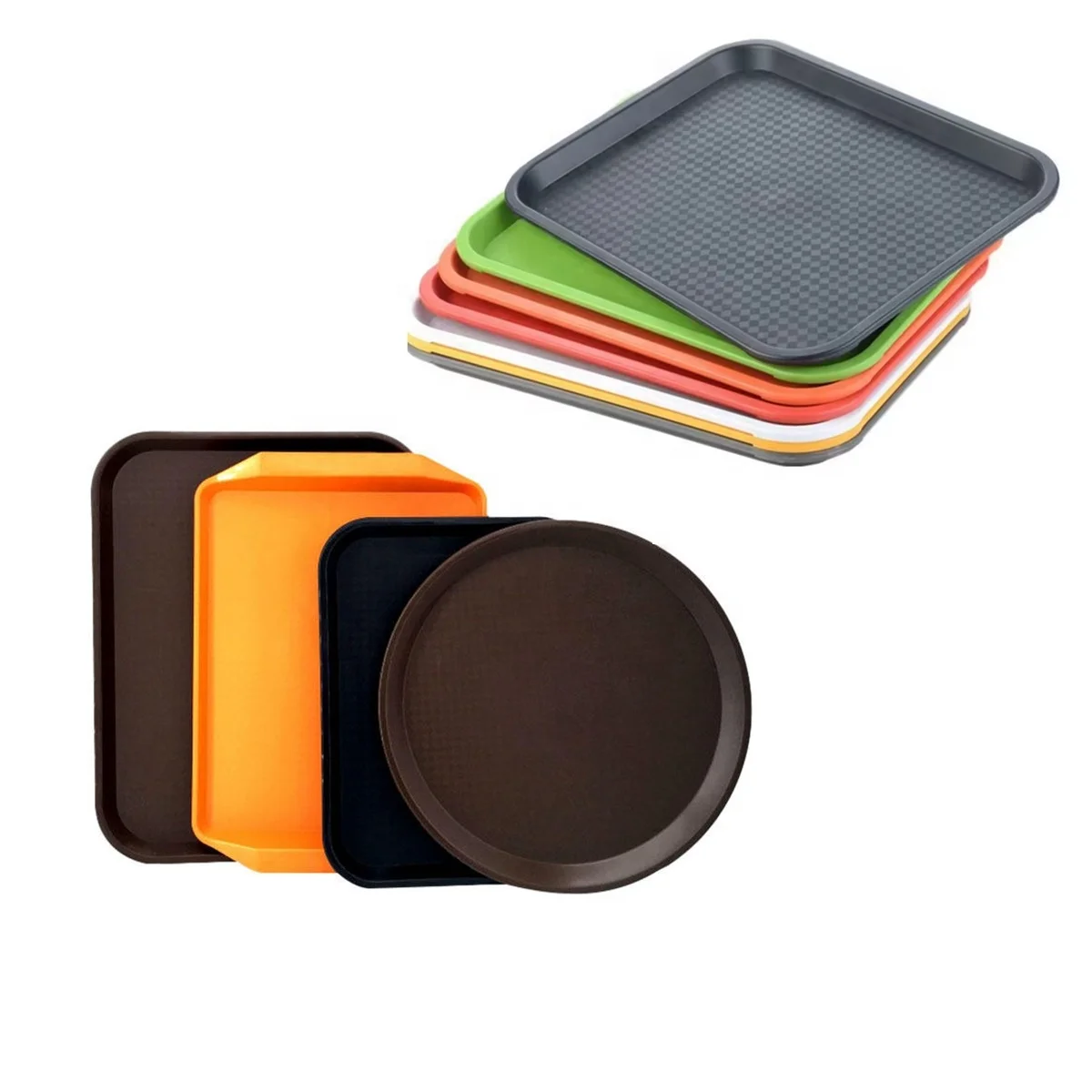 plastic, white, food tray Wholesale Fast Food Service Plastic Fast Food Serving Tray For Home Kitchen Restaurant School Lunch