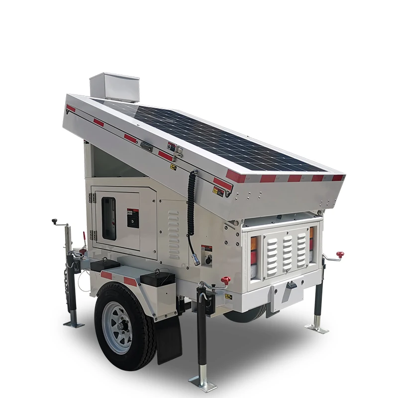 Rapid deployment Portable Mobile 3 Panels  Solar Power Surveillance CCTV Trailer  For Outdoor Security