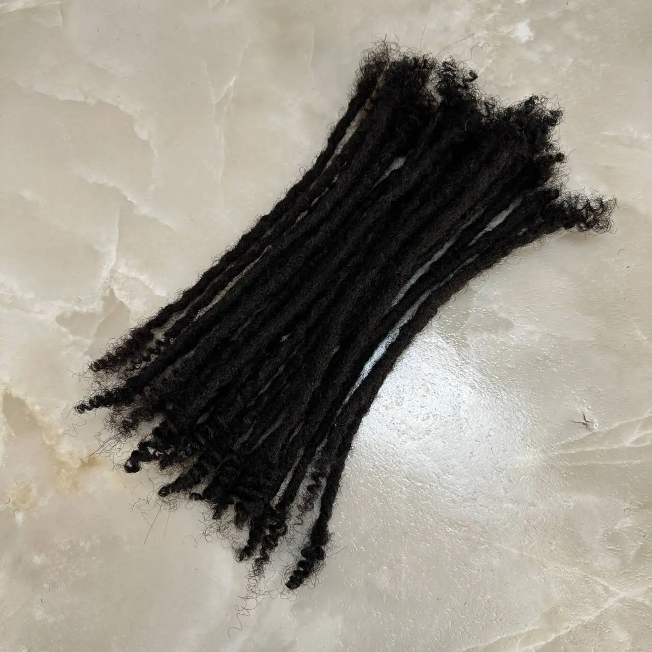 Textured Locs With Curly End Human Hair Loc Extension Bundles Dreadlocks Extensions Full Handmade