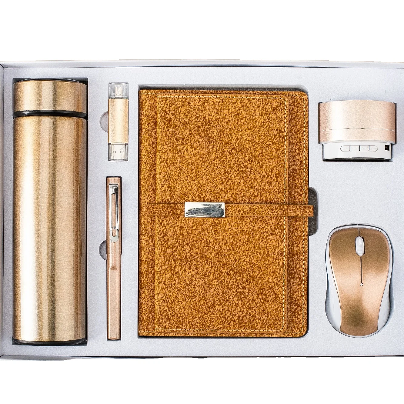 2024 New Product Ideas Business Gift Set Christmas Vacuum Flask Notebook Pen USB Speaker Mouse Giveaway Promotional Gift