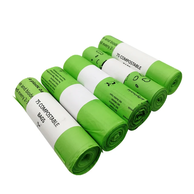 Hot eco friendly wholesale sustainable 100% biodegradable cornstarch custom kitchen household compostable food scrap waste bag