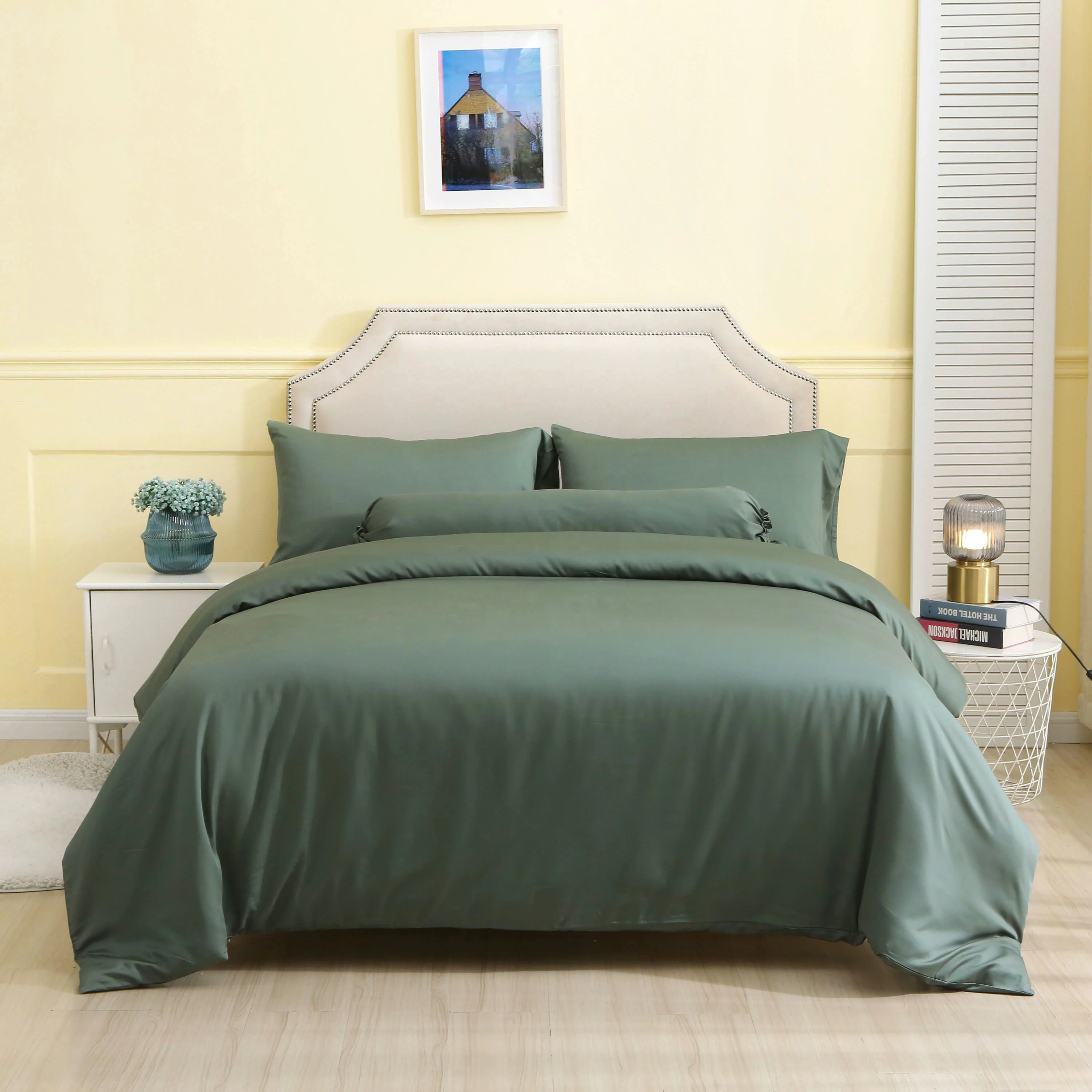Bamboo Lyocell Plain Dyed Duvet Cover Set Bamboo Sheet Set Bamboo Pillowcase 173*118