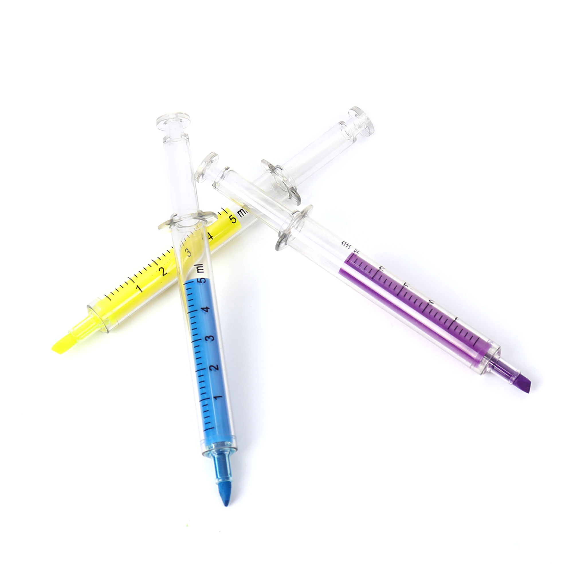 Custom logo Highlighter Syringe color multi pen Plastic water color pen art marker Pens for drawing Students