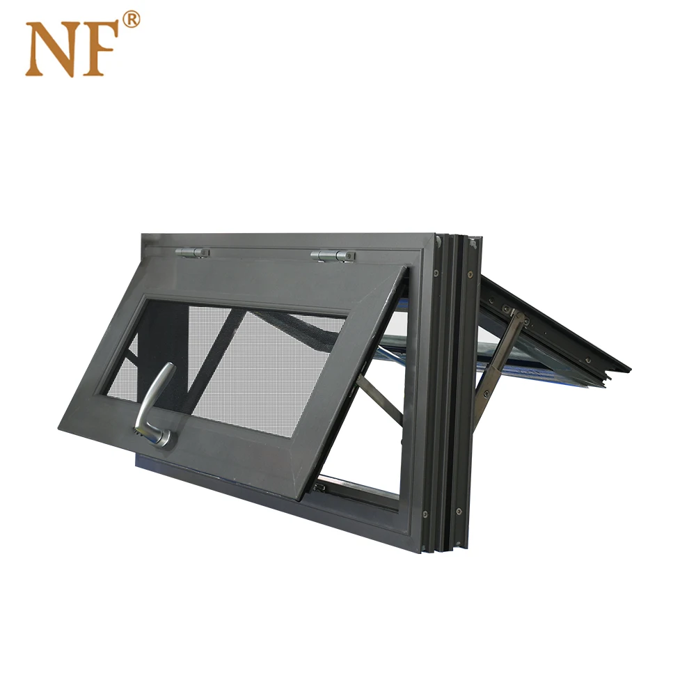 Hopper inward opening aluminum awning window