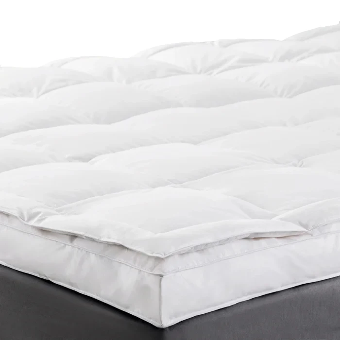 
2 дюйма из утиных перьев с матрас Топпер, Стёганые постельные принадлежности, приталенный наматрасник 