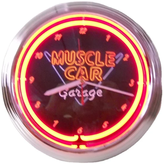 Popular Hot Sell Modern 2022 New Bar Promotion Neon Lighting Quartz Wall Clock