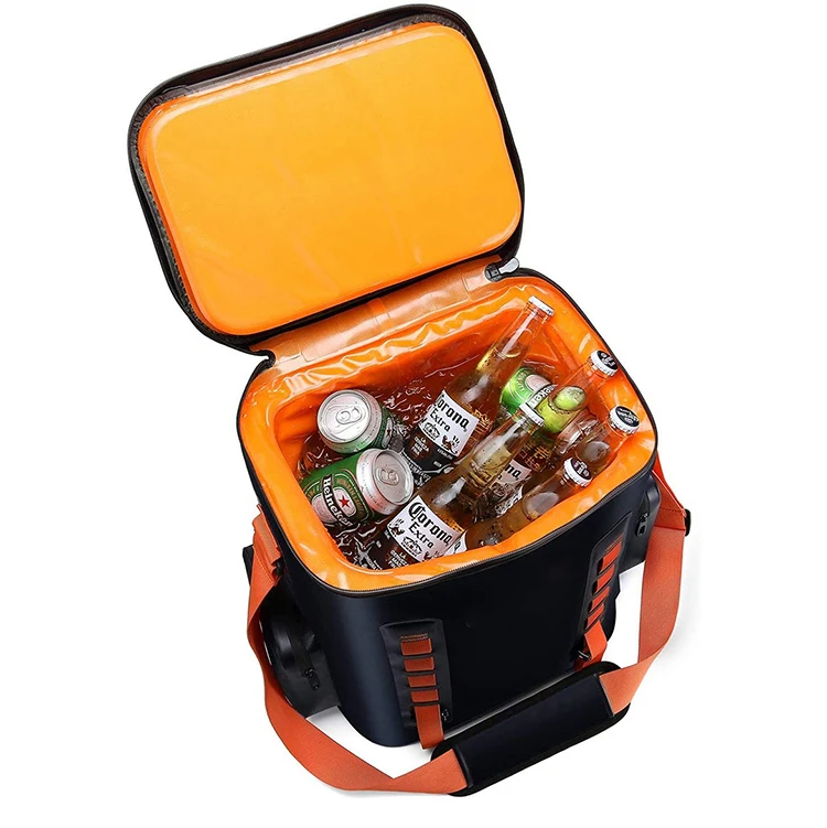 factory customized black leather aesthetic cooler bag backpack outdoor eco friendly portable carry on back pack for food