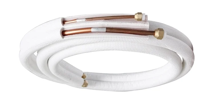 Insulated Air Conditioner Copper Pipe Tube with Spiral Waves 3m 5m 7m Insulated Air Conditioner Copper Tube with Corrugation