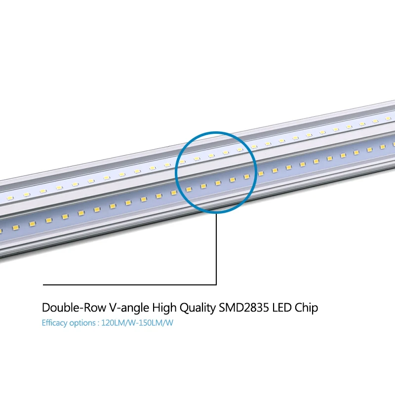 8ft led tube light linkable led strip light linear light with double sides emitting 6000k for Warehouse Supermarket Office