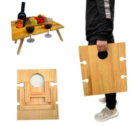 high quality outdoor collapsible wooden bbq camping picnic folding table