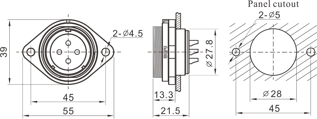 
Weipu SP2913/P(S) 2-hole flange receptacle 26 pin terminal cable connector waterproof cable connector ip68 