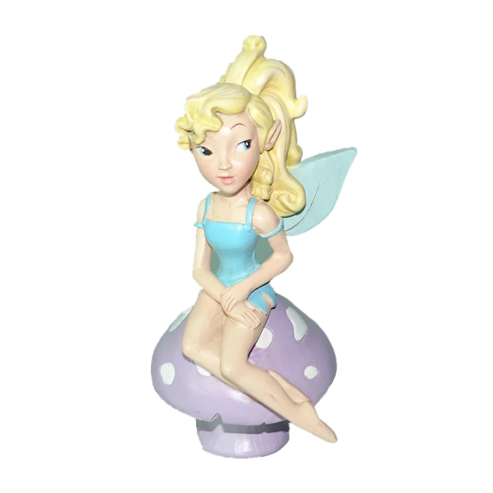 Fairy Garden Resin Craft Cartoon Princess Figurine with Blue Skirt Polyresin Princess Statue