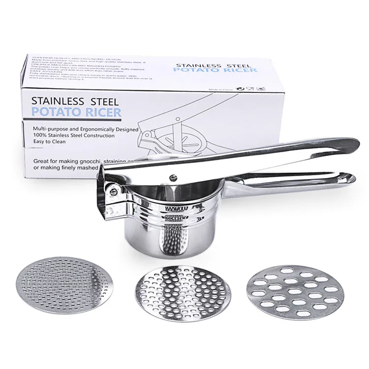 Wholesale Fruit Vegetable Tools Garlic Crusher Custom Potato Ricer Masher Press Stainless Steel Garlic Press