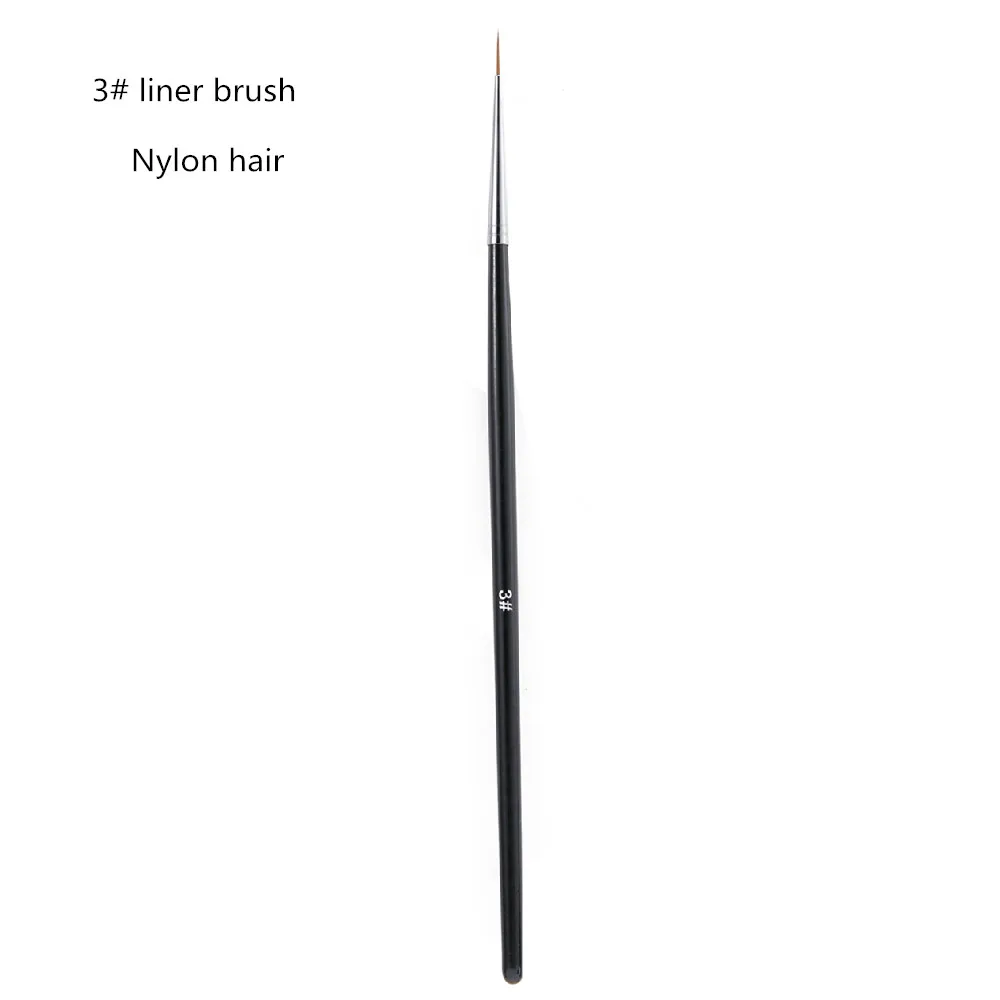 100% настоящая акриловая кисть Kolinsky с ручкой из черной древесины нейлоновые волосы для дизайна ногтей