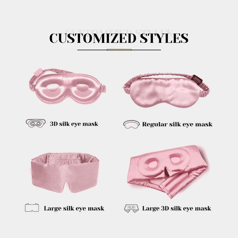 Factory custom embroidery logo silk eye mask with sleeping 100% mulberry silk sleep mask with box