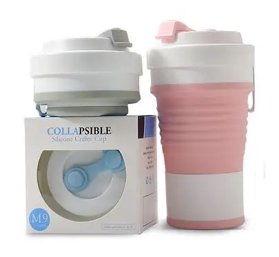 Promotion BPA Free Food Grade Silicone Travel Collapsible Coffee Cup Reusable Silicon Folding Travel Cup Christmas Mug With Lid